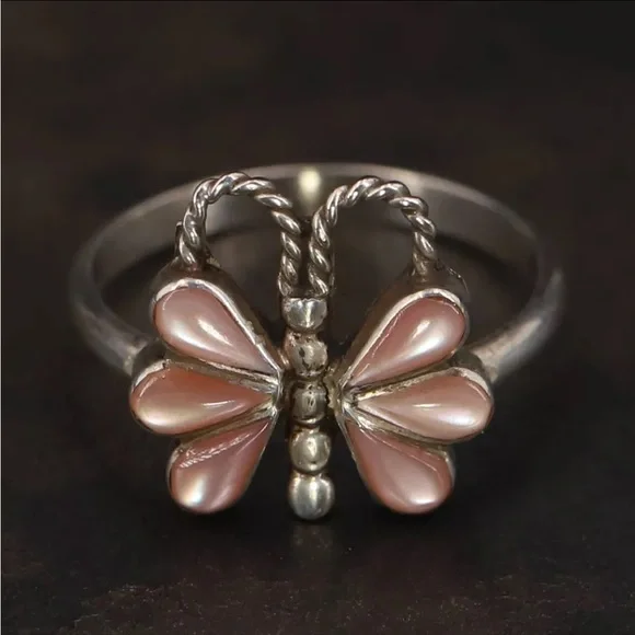 ZUNI Silver Butterfly Ring - Picture 1 of 5